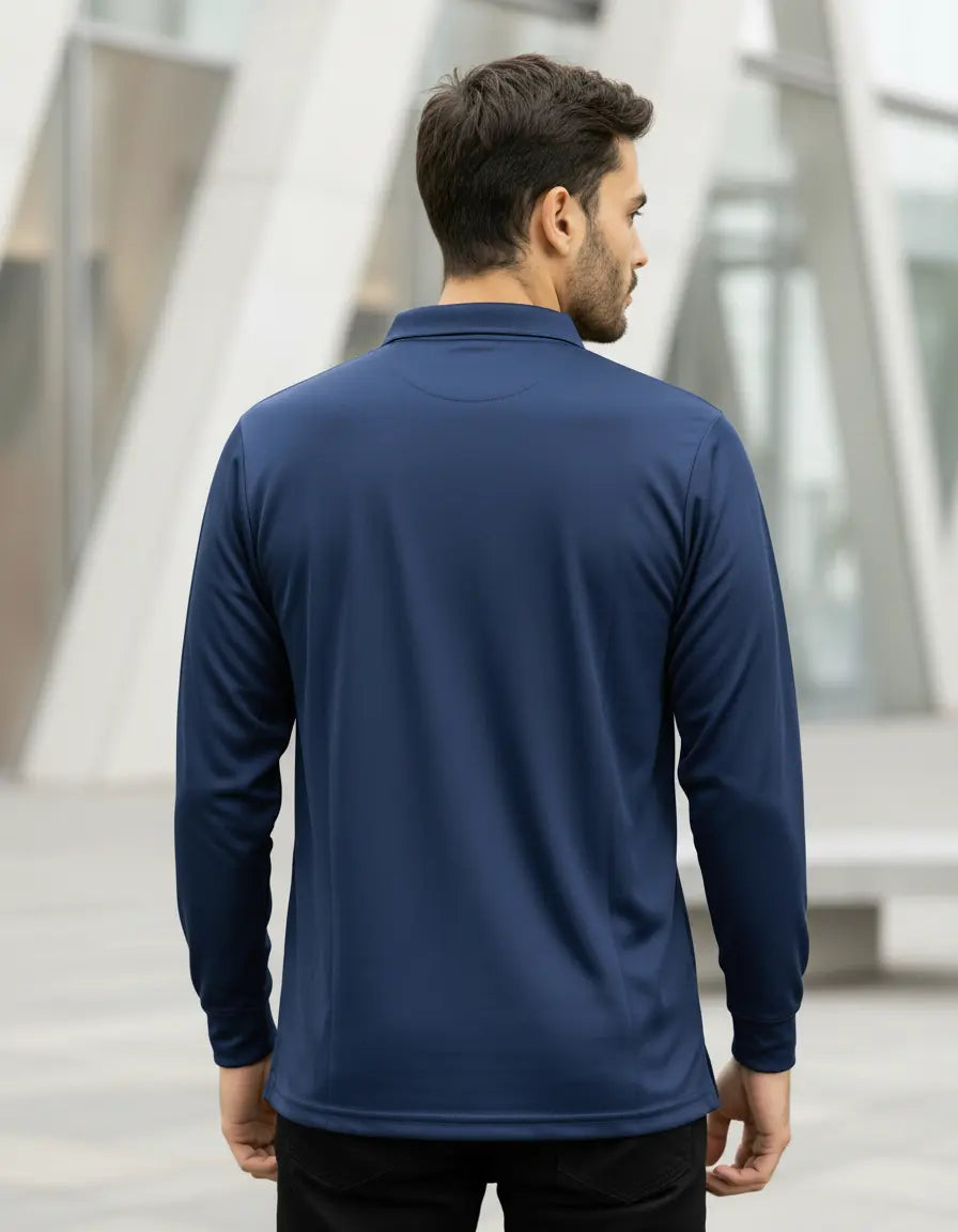 Polera Cooldry manga larga azul — Quebec