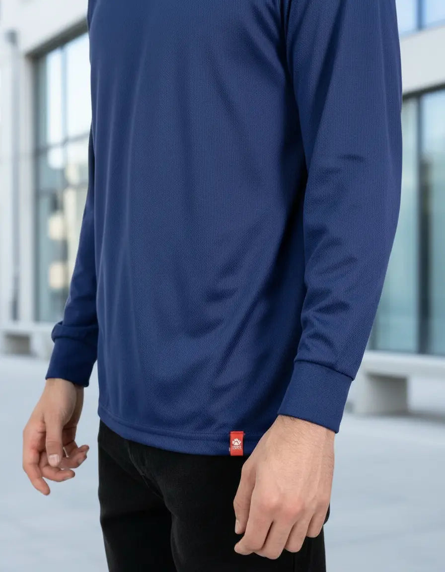 Polera Cooldry manga larga azul — Quebec